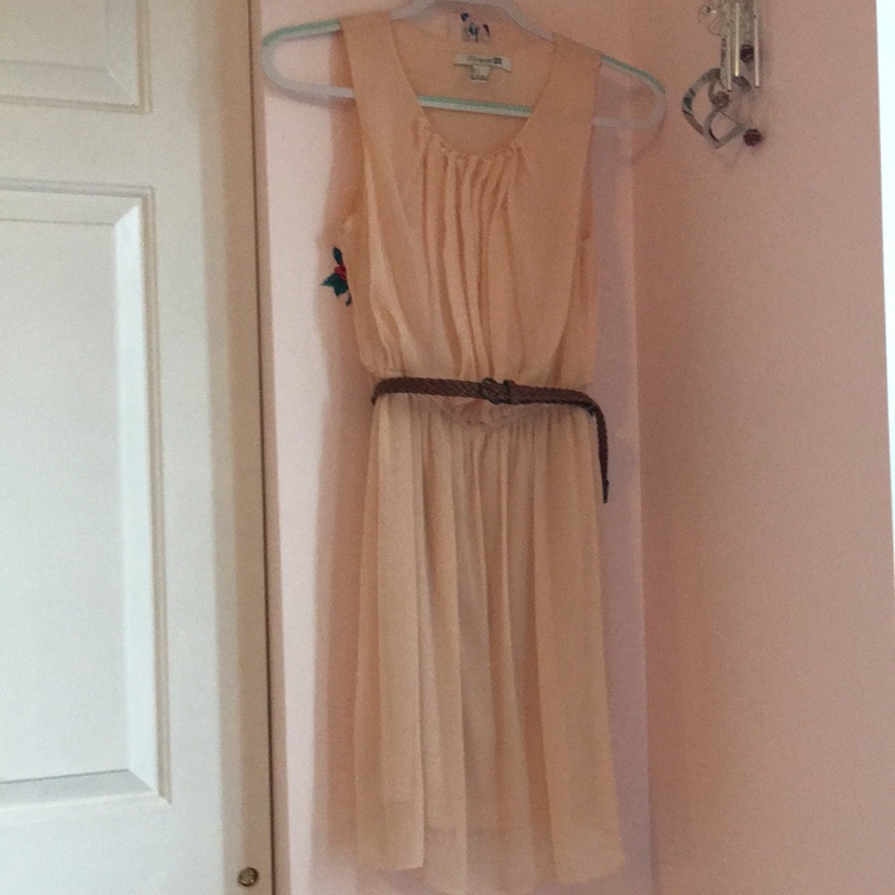 Forever 21 dress with brown braided belt.